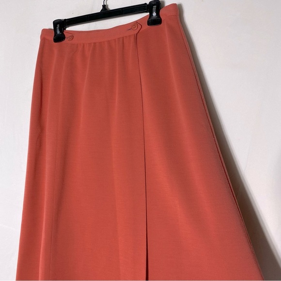 Vintage Lucia Coral Wool Blend Wrap Style Midi Skirt M - Picture 12 of 16